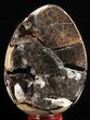 Septarian Dragon Egg Geode - Black Crystals #57476-1